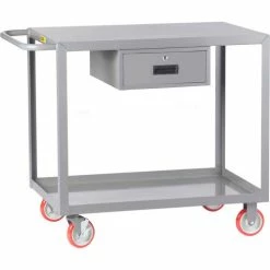 Wholesale 🛒 Little Giant® Service Cart w/1 Drawer, 1200 lb. Capacity, 48"L x 24"W x 35"H, Gray 🔔