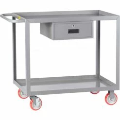 Top 10 ⌛ Little Giant® Service Cart w/1 Drawer & Lip Shelves, 1200 lb. Cap, 36"L x 24"W x 35"H, Gray ✔️
