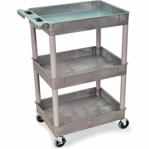 Deals β€οΈ Luxor H. Wilson Tray-Shelf Carts - 24"Wx18"D Shelf - 41-1/2"H Gray β