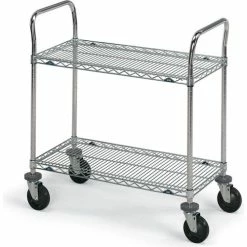 Buy ❤️ Metro® Super Erecta Steel Wire Utility Cart w/2 Shelves, 150 lb. Capacity, 72"L x 24"W x 39"H 🌟