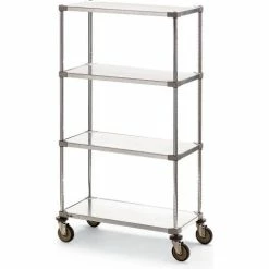 Best reviews of ❤️ Metro® Super Erecta Shelf Truck w/4 Shelves, 900 lb. Capacity, 36"L x 24"W x 68"H, Silver ⌛