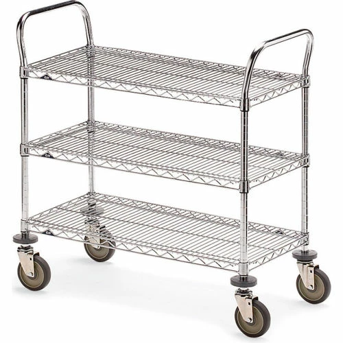 Cheap π Metro® Wire Cart w/3 Shelves, 900 lb. Capacity, 48"L x 18"W x 39-1/2"H β