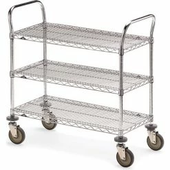 Best Pirce 🥰 Metro® Wire Cart w/3 Shelves, 900 lb. Capacity, 60"L x 18"W x 39-1/2"H 😍