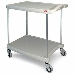 Budget 🤩 Metro® Utility Cart w/2 Shelves, 300 lb. Capacity, 34-3/8"L x 23-7/16"W x 35-1/2"H, Gray ⭐