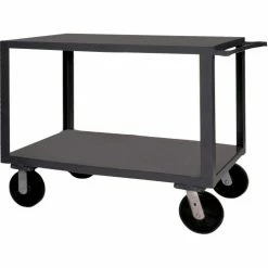 Best Pirce ⌛ Durham Mfg.® Utility Cart w/2 Shelves, 4000 lb. Capacity, 54-1/8"L x 30"W x 37-3/8"H, Gray 😍