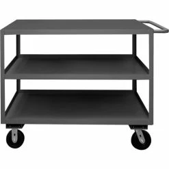 New ✔️ Durham Mfg.® Stock Service Cart w/3 Combo Shelves, 3000 lb. Cap, 66"L x 30"W x 38-7/8"H, Gray 🤩