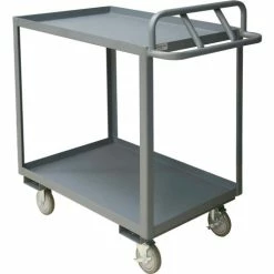 Buy 🎁 Durham Mfg.® Stock Cart w/2 Shelves, 1200 lb. Capacity, 42"L x 24"W x 42"H, Gray 👍