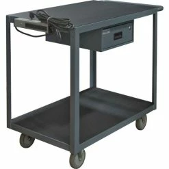 Promo 🎁 Durham Mfg.® Instrument Cart w/2 Shelves & Poly Casters, 1200 lb. Cap, 36"L x 24"W x 37-5/8"H ✨