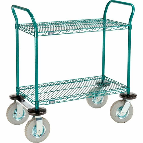 Top 10 🎁 Nexel® Utility Cart, 2 Shelf, Poly-Green®, 36"L x 18"W x 42"H, Pneumatic Rigid Casters 👍 - Image 13