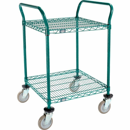Wholesale 🔔 Nexel® Utility Cart, 2 Shelf, Poly-Green®, 24"L x 24"W x 39"H, Polyurethane Swivel Casters 👍 - Image 13