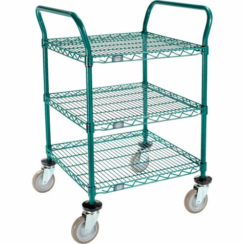 Coupon 👏 Nexel® Utility Cart, 3 Shelf, Poly-Green®, 24"L x 24"W x 39"H, Polyurethane Swivel Casters 💯 - Image 13