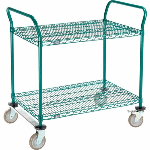 Discount 😍 Nexel® Utility Cart, 2 Shelf, Poly-Green®, 36"L x 24"W x 39"H, Polyurethane Rigid Casters 💯 - Image 13