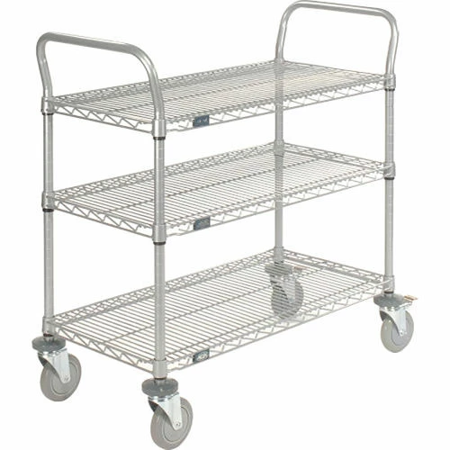 Cheapest ✔️ Nexel® Utility Cart w/3 Shelves & Poly Brake Casters, 1200 lb. Cap, 60"L x 24"W x 39"H 🌟 - Image 15