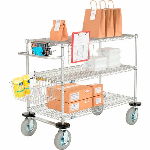 Budget โจ Nexelate® Curbside Cart w/3 Wire Shelves & Pneumatic Casters, 36"L x 18"W x 43"H ๐ฏ - Image 12
