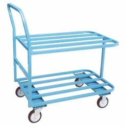 Deals ❤️ Jamco Service Cart w/2 Shelves, 1200 lb. Capacity, 48"L x 24"W x 27"H, Gray 🎉