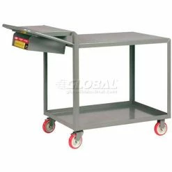 Budget ✔️ Little Giant® Order Picking Truck w/2 Shelves & Storage Pocket, 32"L x 18"W x 39"H, Gray 😉