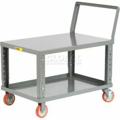 Promo 🔥 Little Giant® Ergonomic Shelf Truck w/Flat Shelf, 1200 lb. Capacity, 48"L x 24"W x 36"H, Gray 👍