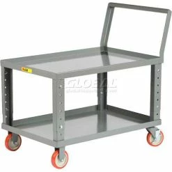 Buy 👍 Little Giant® Ergonomic Shelf Truck w/Tray Shelf, 1200 lb. Capacity, 60"L x 30"W x 36"H, Gray 😉
