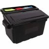 Coupon 🔔 Luxor Utility Cart Bin w/2 Lids, 25 lb. Capacity, 14"L x 10-1/4"W x 9"H, Black 🎁