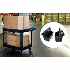 Deals 👏 Luxor Heavy Duty Utility Tub Cart, Two Shelves w/ Outrigger Utility Cart Bins, 24-1/2" x 45-1/2" 🤩