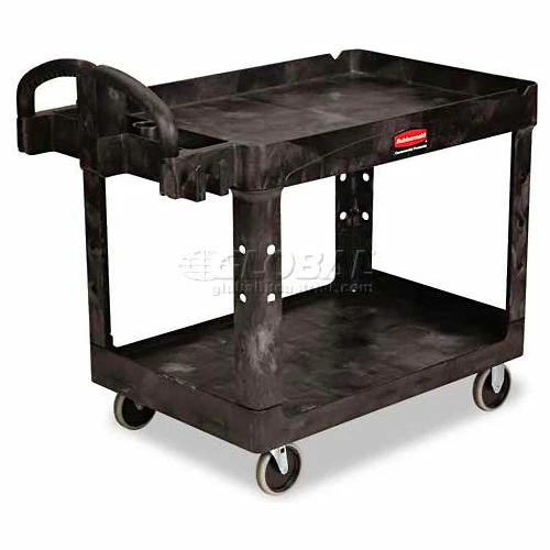 Best reviews of ⌛ Rubbermaid® Plastic Utility Cart w/2 Shelves, 500 lb. Capacity, 45"L x 26"W x 33"H, Gray 👍 - Image 23