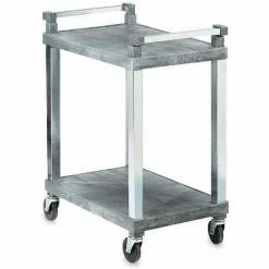 Cheapest 👍 Vollrath® Open Utility Cart w/2 Shelves, 200 lb. Capacity, 30-1/2"L x 18-1/2"W x 36"H, Gray 🥰